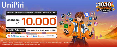 Semarak Oktober 10.10! Cashback Spesial Menyambut Road to Harbolnas di UniPin!